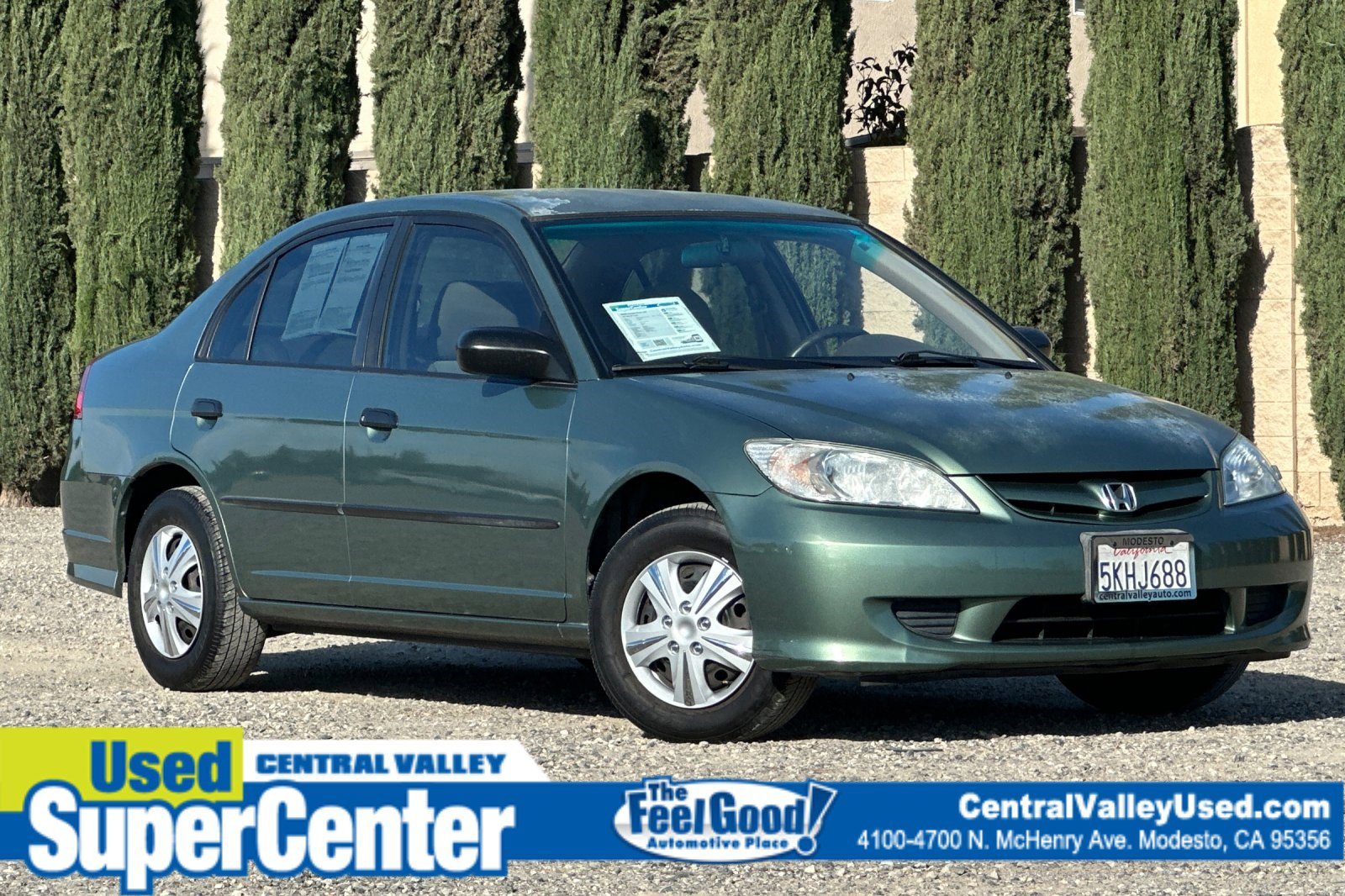Used 2004 Honda Civic VP with VIN 2HGES163X4H637360 for sale in Modesto, CA