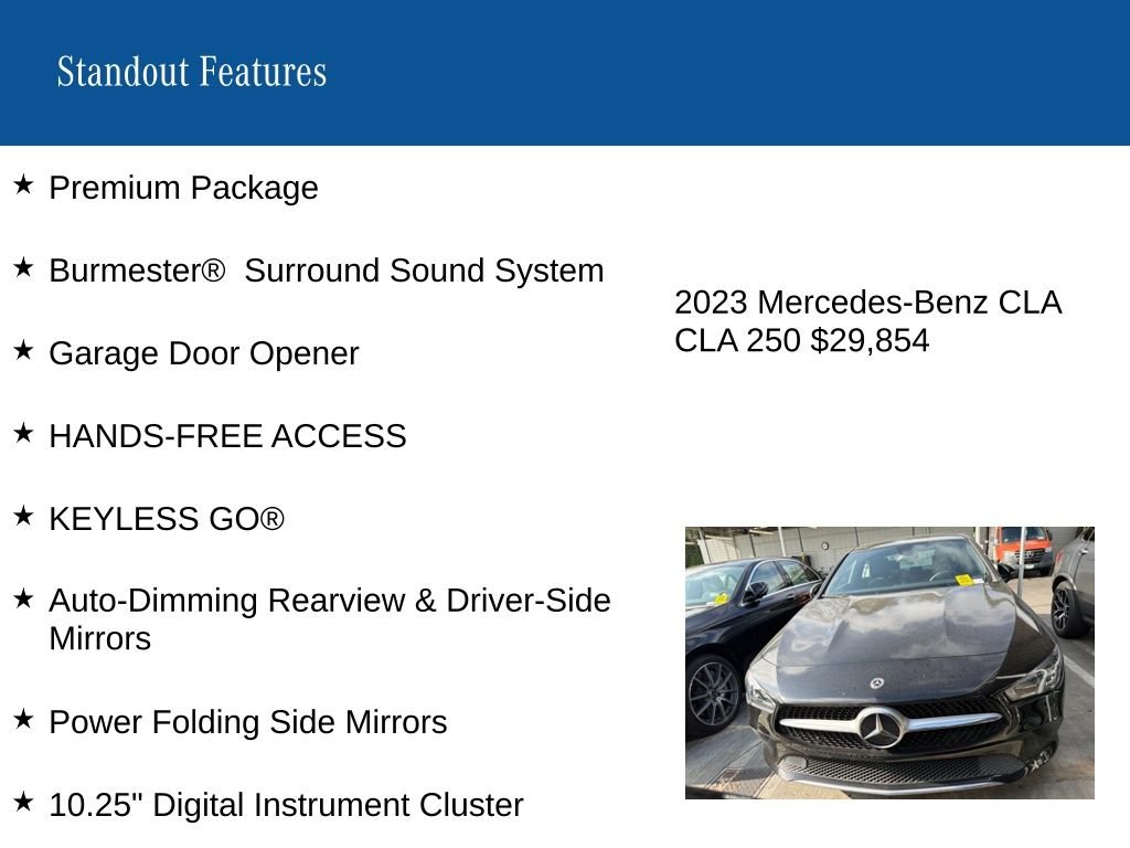 Certified Used 2023 Black Mercedes-Benz CLA 250 image 9
