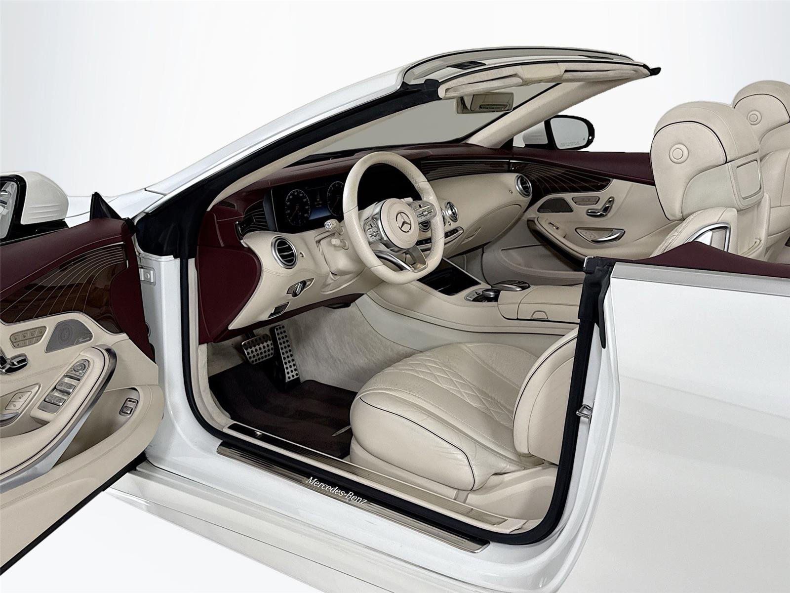 Used 2019 designo Cashmere White Magno (Matte Finish) Mercedes-Benz S 560 Cabriolet | AMG® Line | Premium Pkg | Driver Assist Pkg image 12