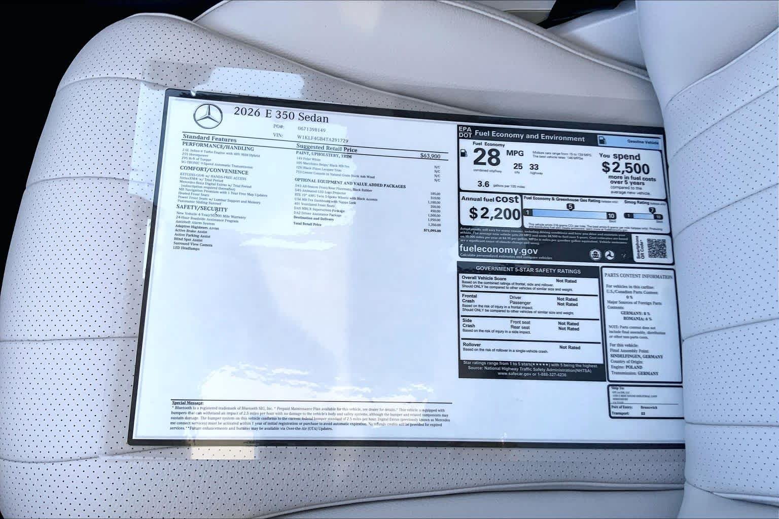 New 2026 Polar White Mercedes-Benz E 350 image 19