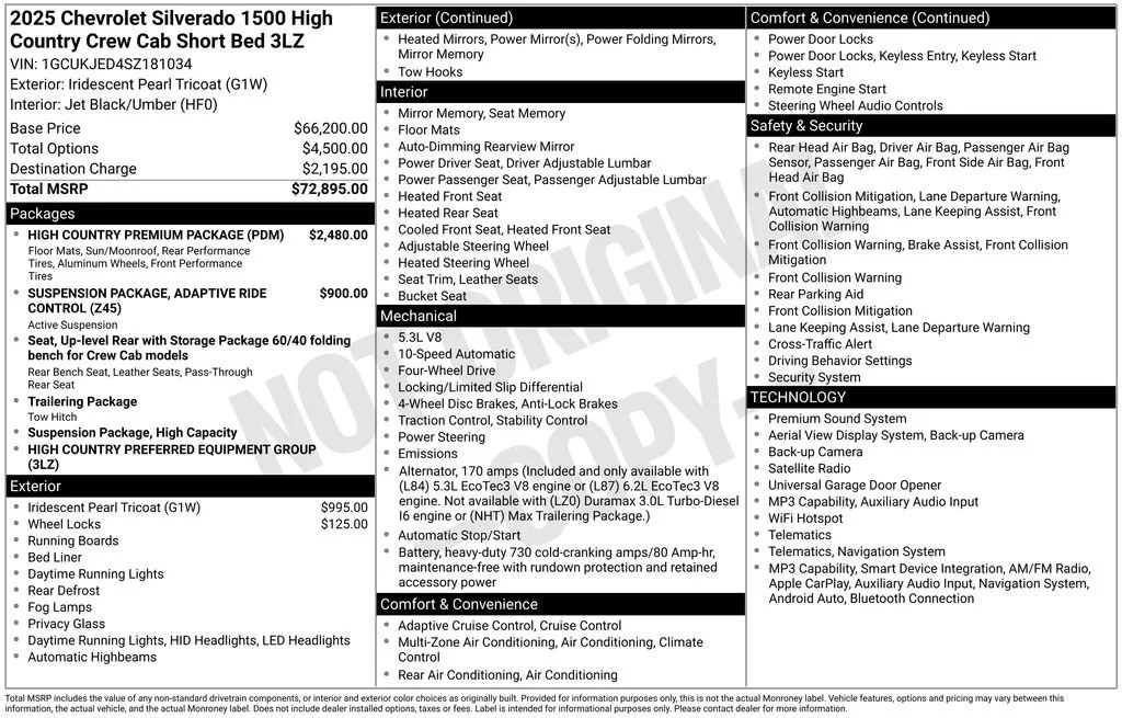 Used 2025 Iridescent Pearl Tricoat Chevrolet High Country image 40