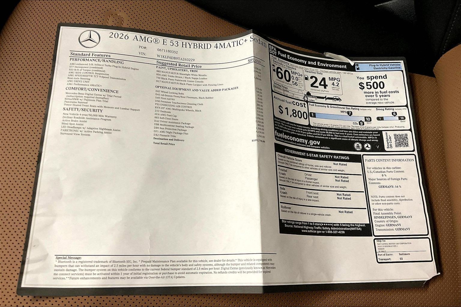 New 2026 MANUFAKTUR Moonlight White Metallic Mercedes-Benz AMG® E 53 E 4MATIC+ Sedan image 26