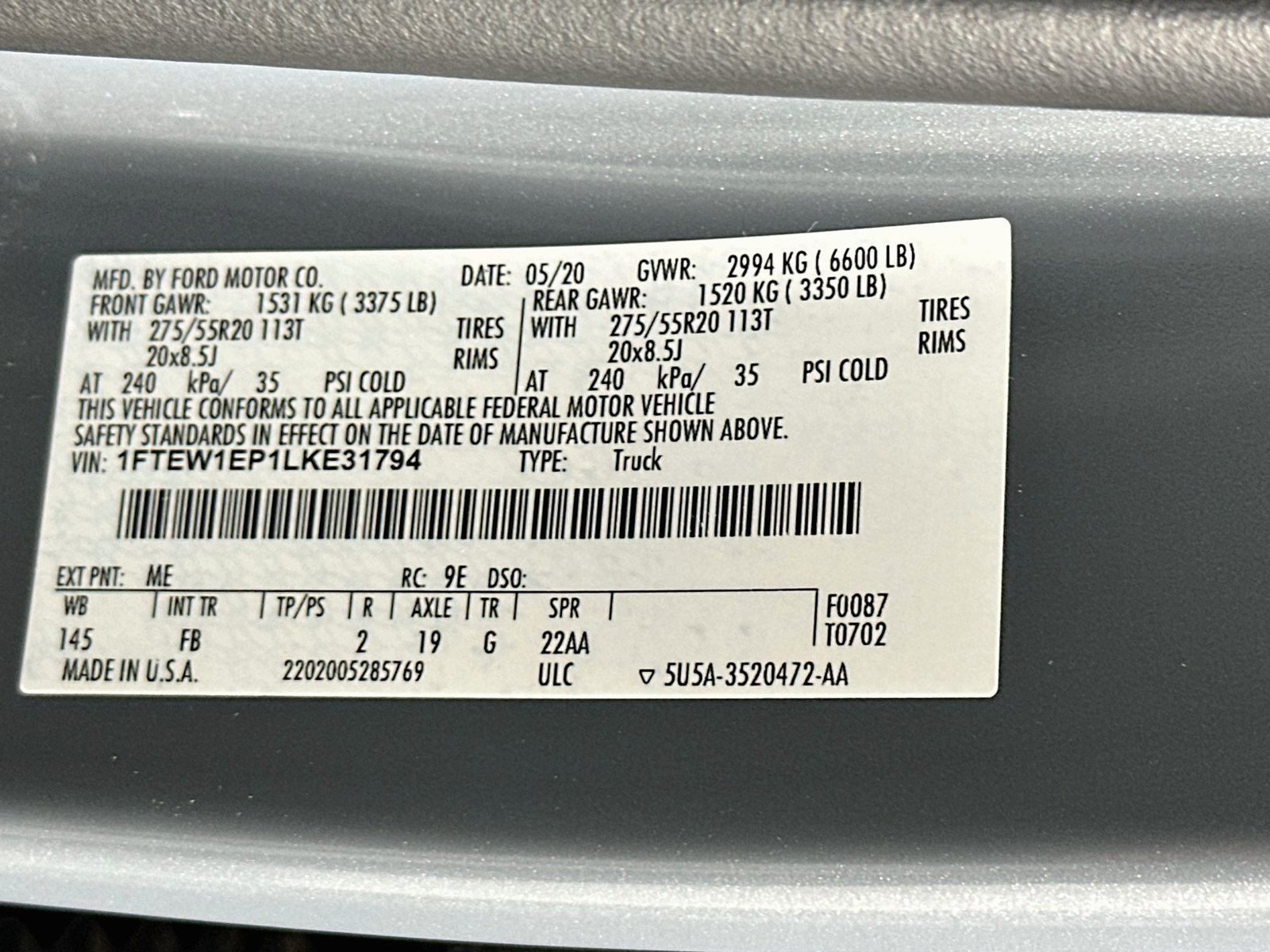 Used 2020 Gray Metallic Ford XLT image 30