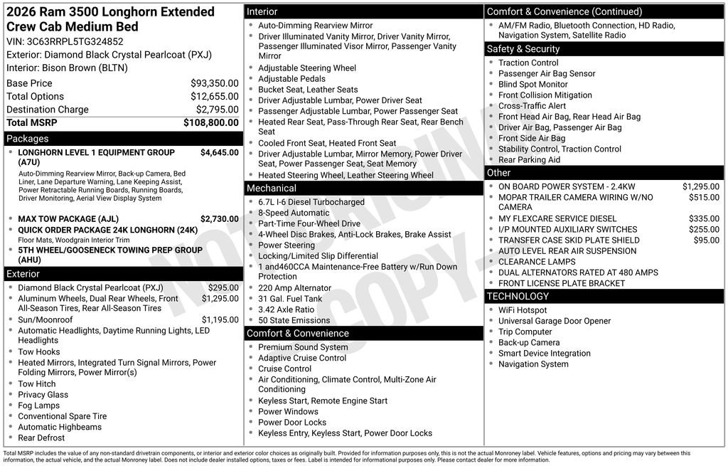 New 2026 Diamond Black Crystal Pearlcoat RAM Limited image 27