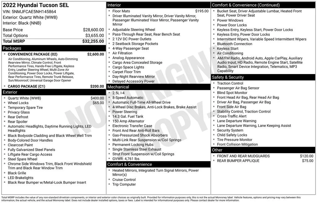 Used 2022 White Hyundai SEL image 17