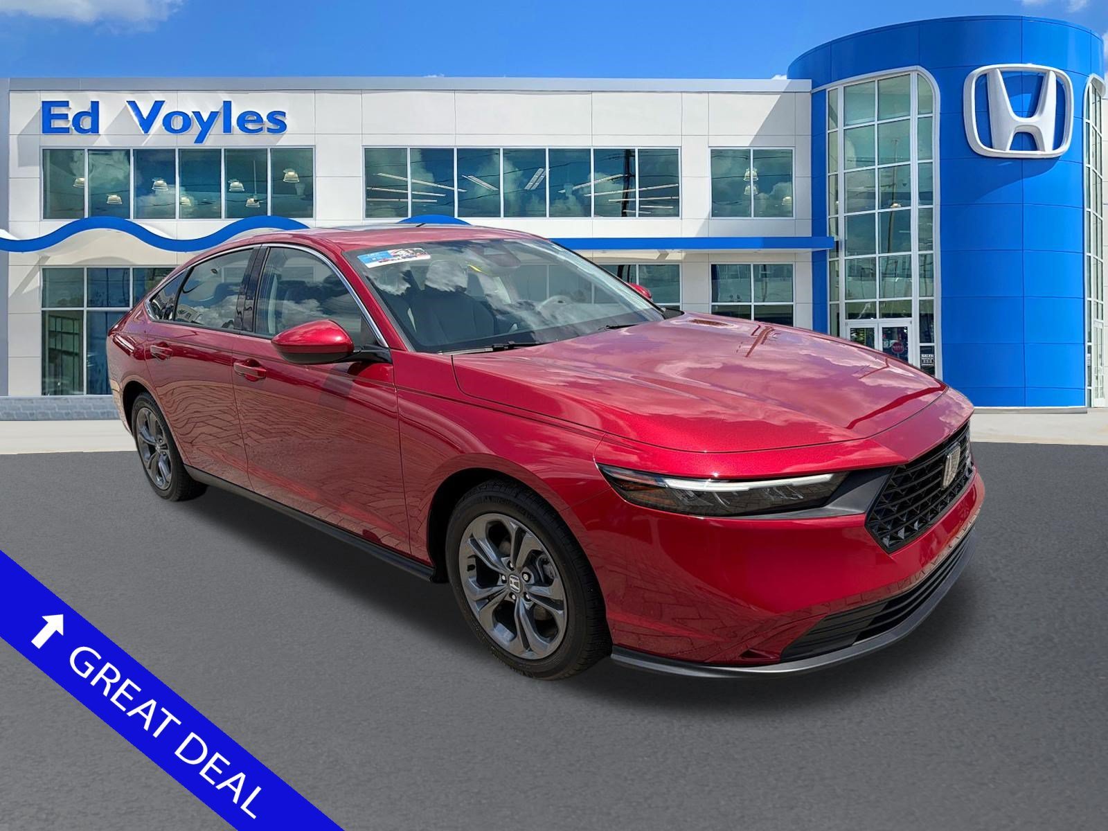 Certified Used 2024 Radiant Red Metallic Honda EX image 1