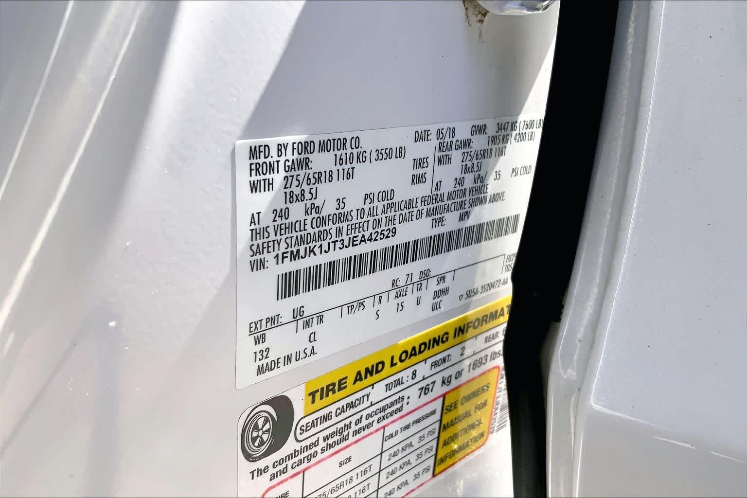 Used 2018 White Platinum Metallic Tri-Coat Ford XLT image 35