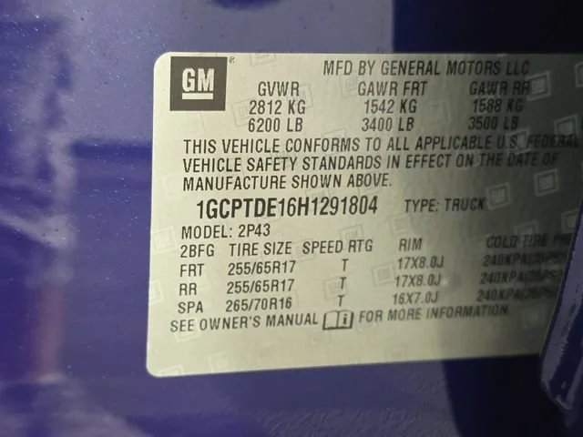Used 2017 LASER BLUE METALLIC Chevrolet 4WD Z71 image 10