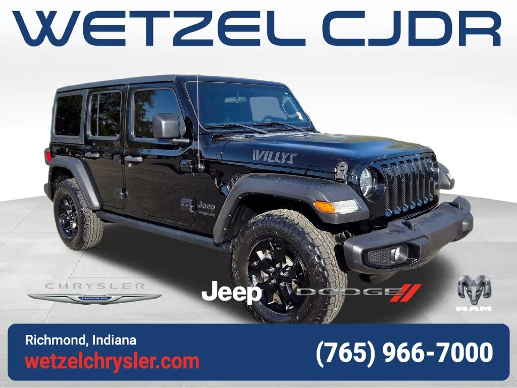 Used 2021 Black Jeep Unlimited Willys image 1