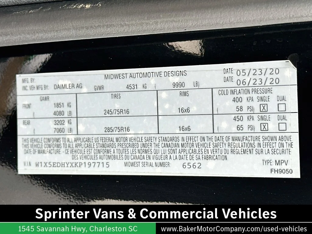 Used 2019 Jet Black Mercedes-Benz Cargo 170 WB EXT image 36