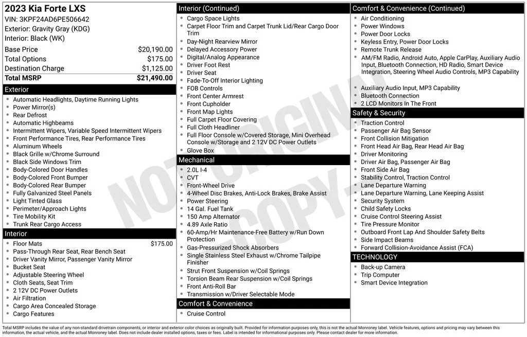 2023 Kia Forte LXS AT's photo