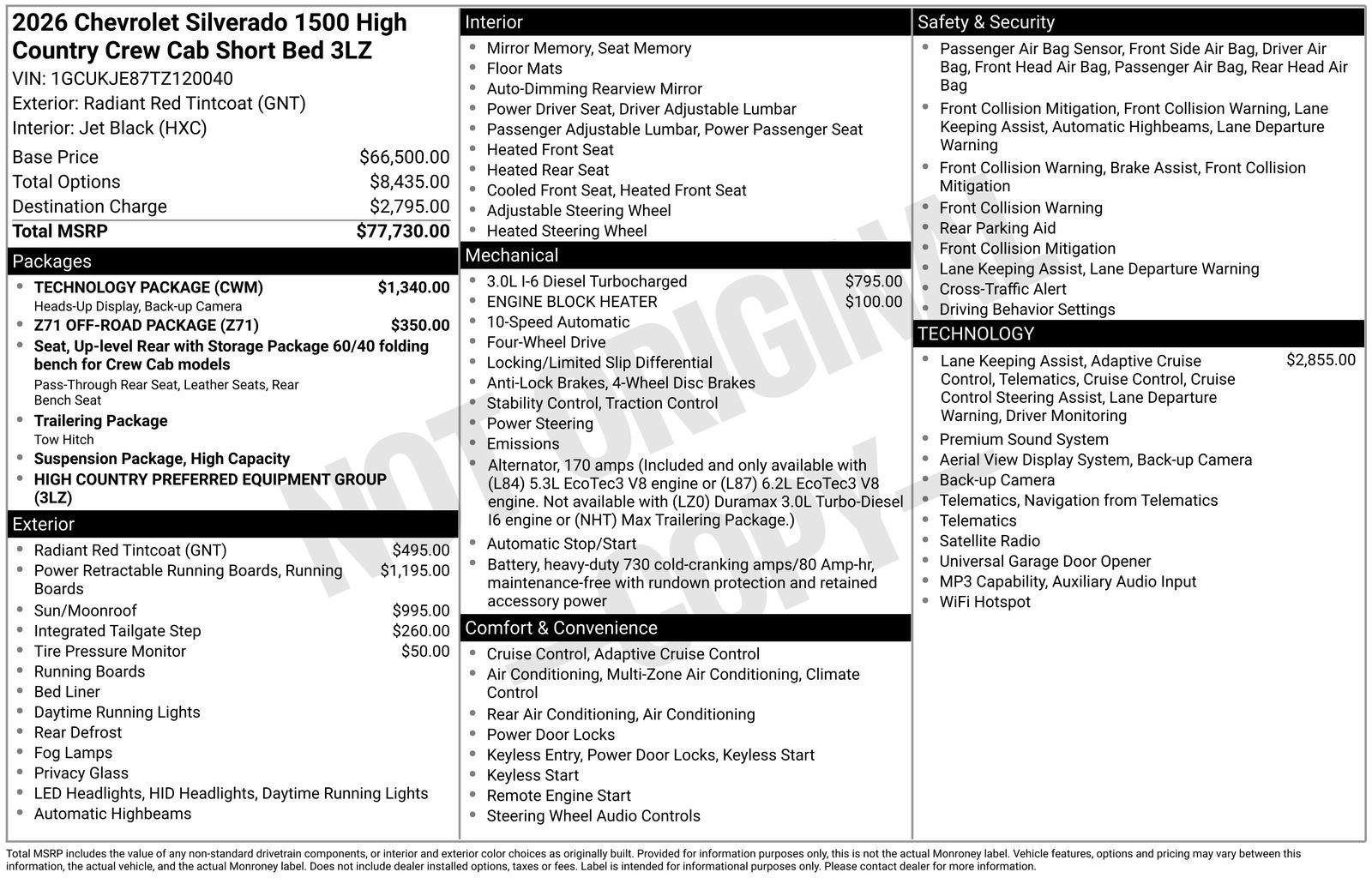 2026 Chevrolet Silverado 1500 High Country 4X4 Crew Cab Short Box's photo