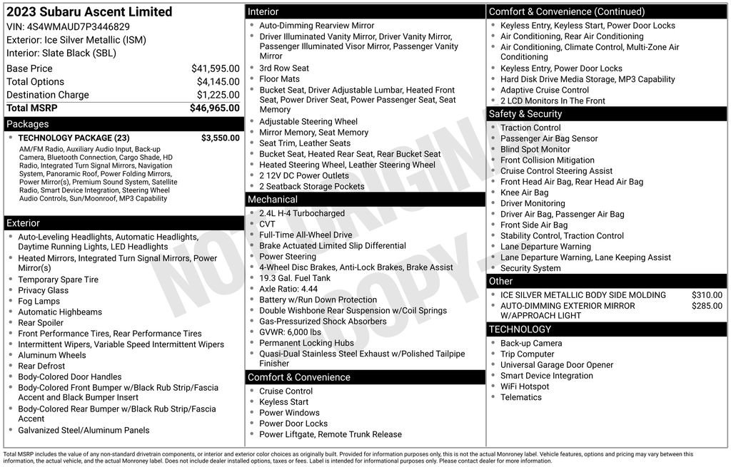 Used 2023 Silver Subaru Limited image 36