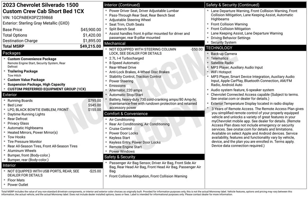 Certified Used 2023 Gray Chevrolet Custom image 8