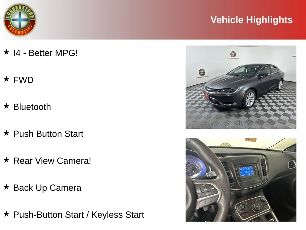 Used 2016 Chrysler 200 Limited with VIN 1C3CCCAB8GN138392 for sale in Elk River, Minnesota