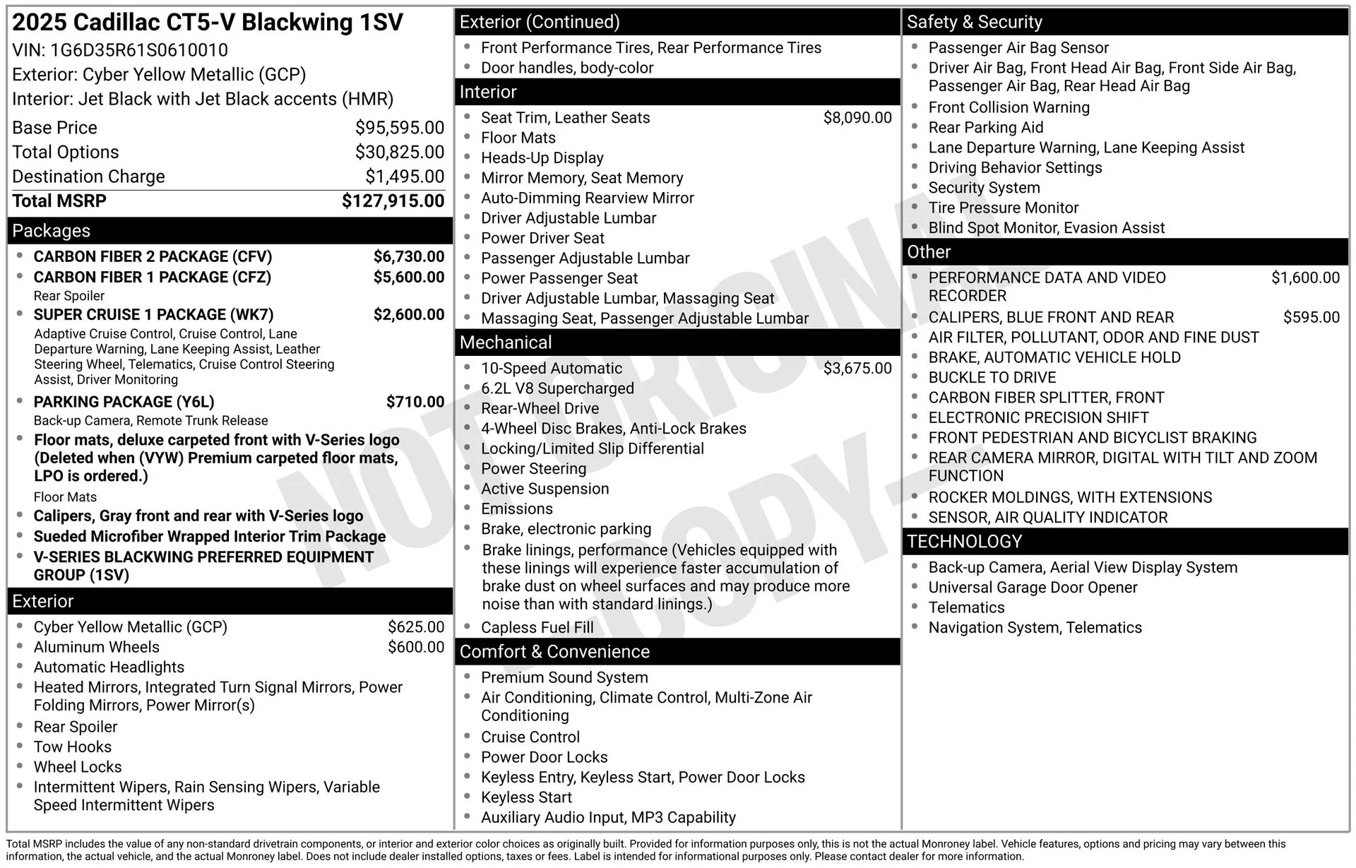 Used 2025 Yellow Cadillac V-Series image 45