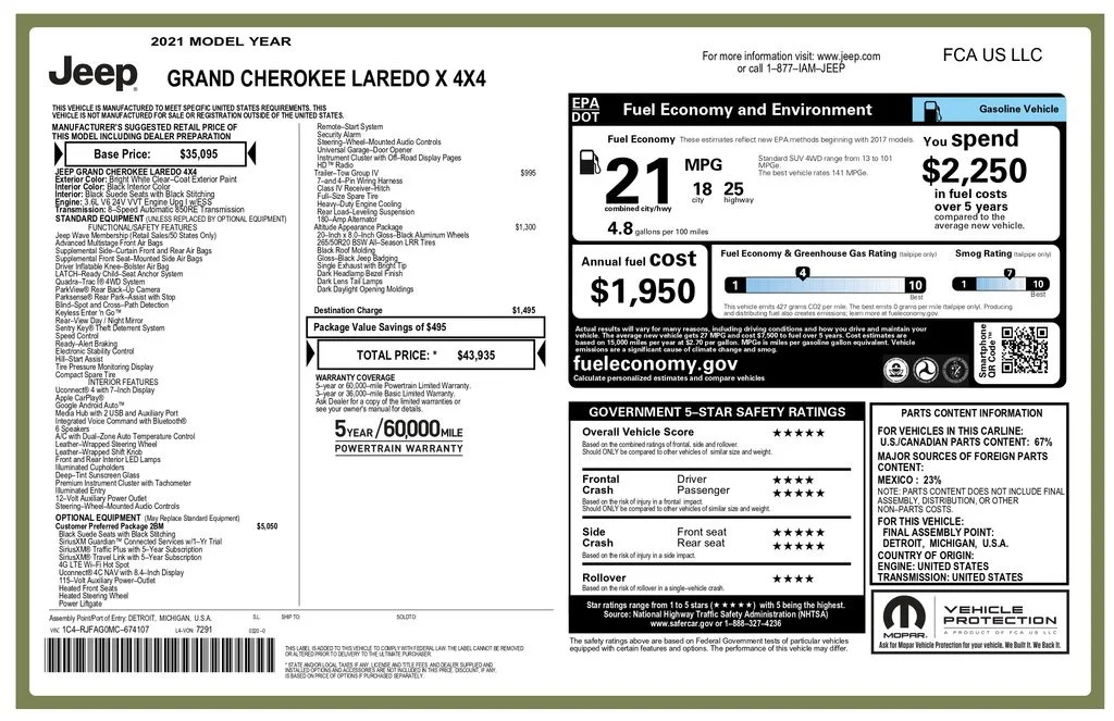 Used 2021 White Jeep Laredo X image 3