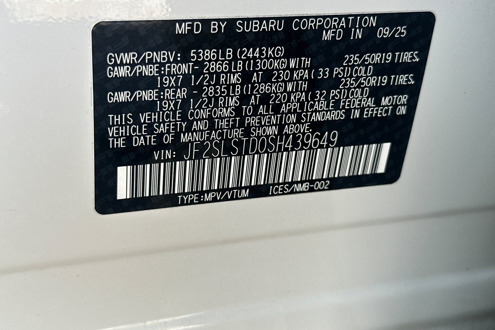 Used 2025 White Subaru Touring image 30