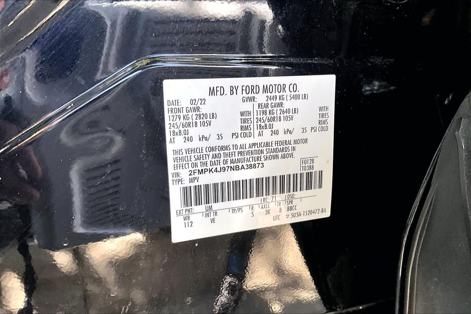 Used 2022 Agate Black Ford SEL image 34