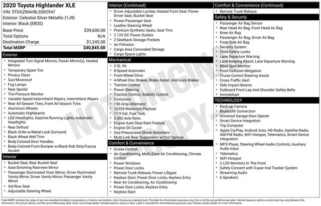 Certified Used 2020 Silver Toyota XLE image 37