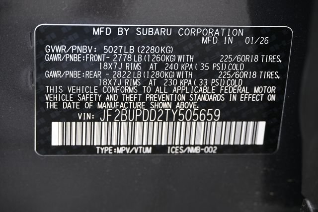 New 2026 Gray Subaru Limited image 20