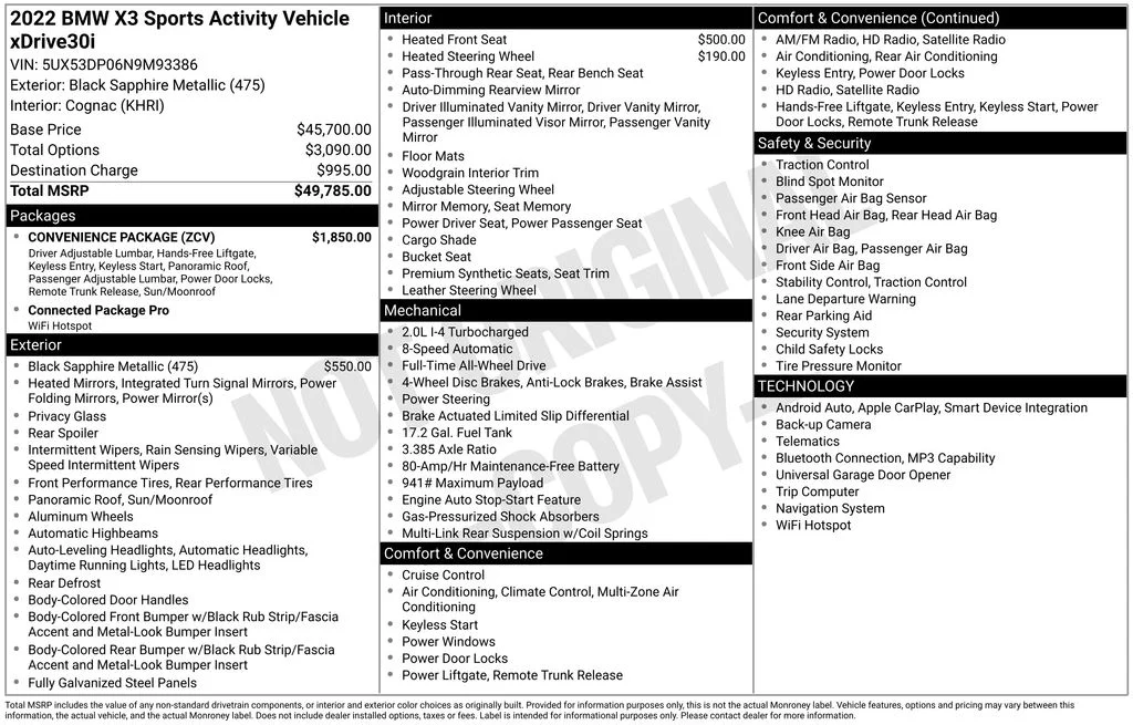 2022 BMW X3 xDrive30i's photo