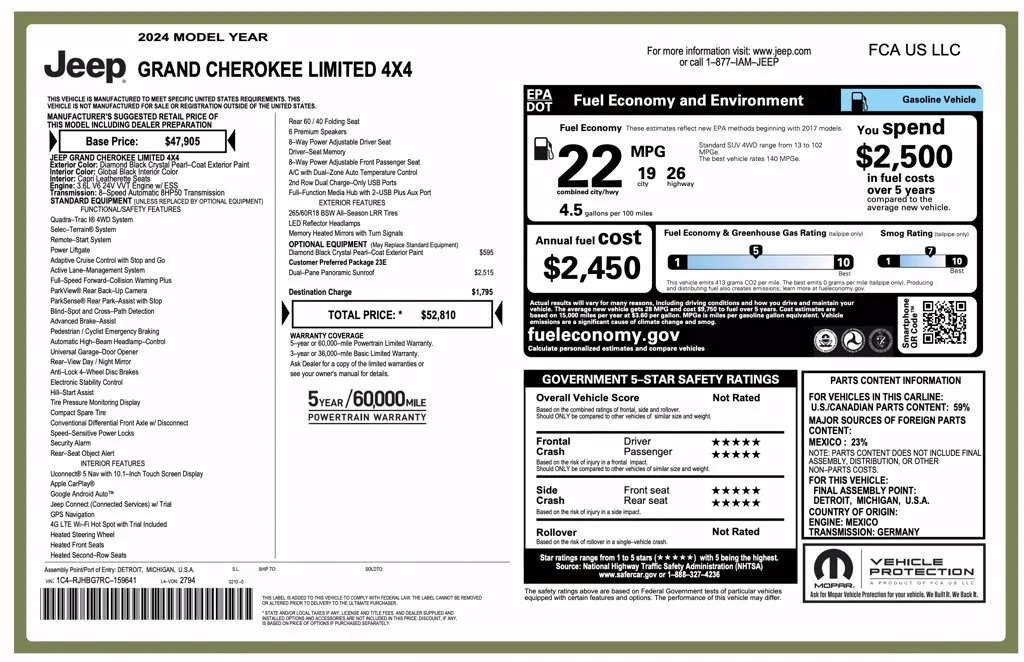 Used 2024 Black Jeep Limited image 7