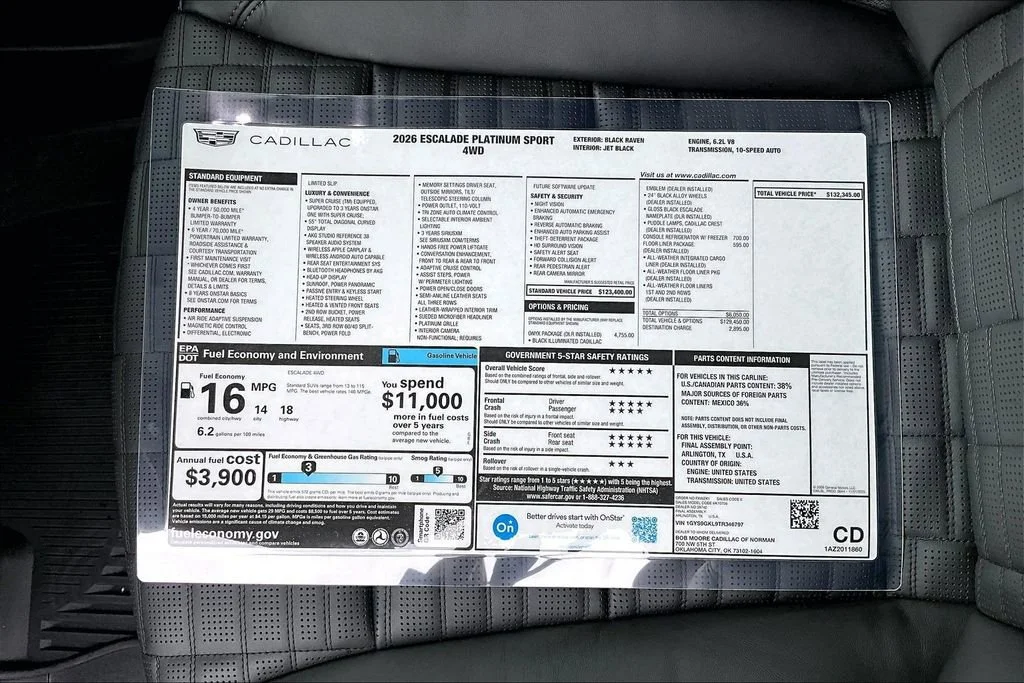 New 2026 Black Raven Cadillac Platinum Sport image 14