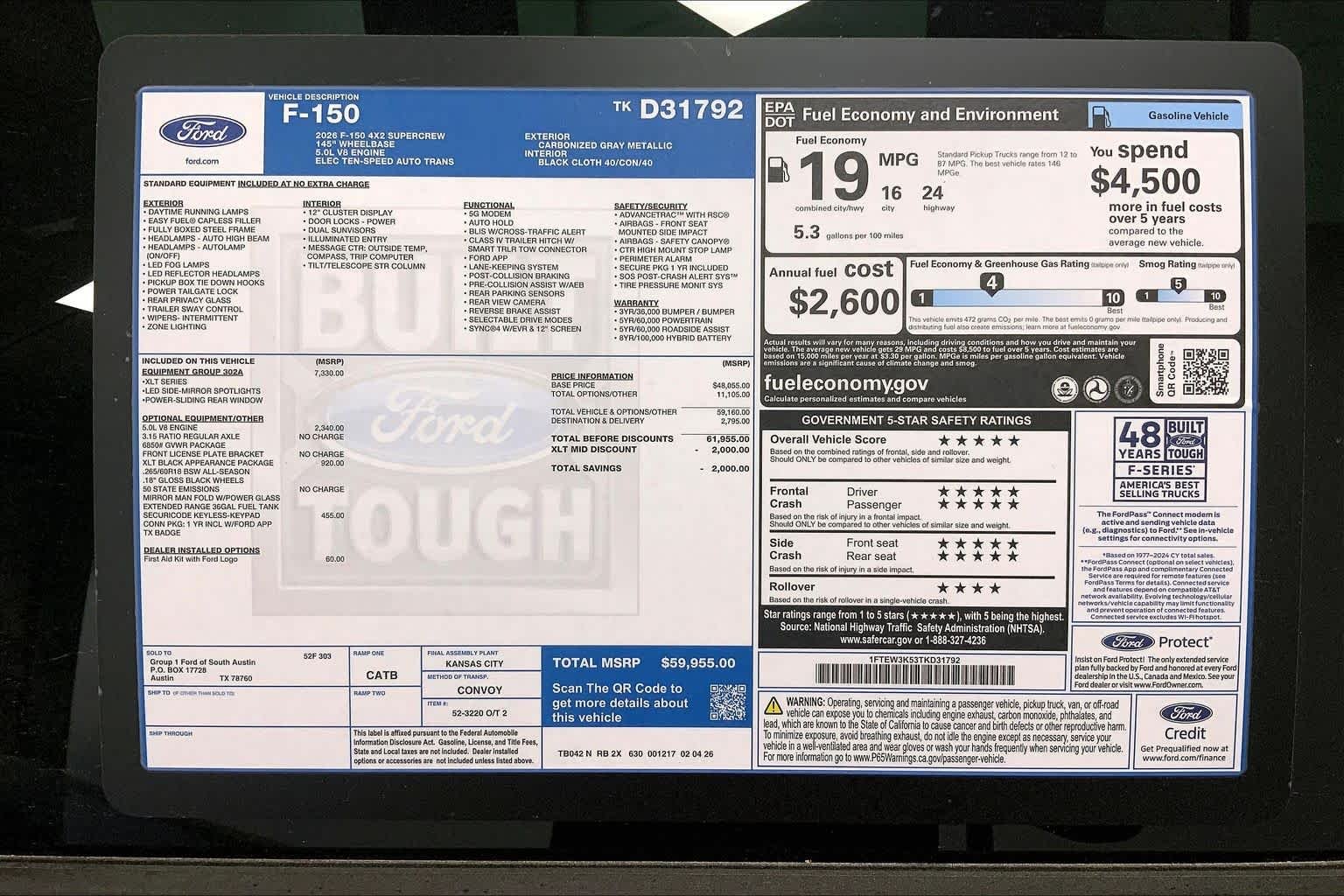 New 2026 Carbonized Gray Metallic Ford XLT image 21