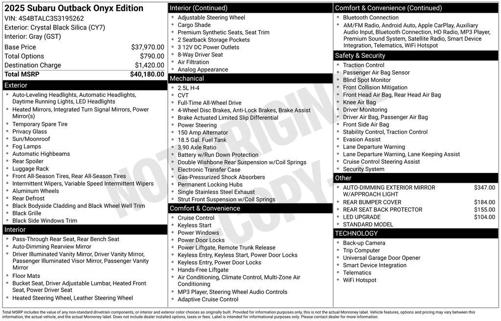 Used 2025 Black Subaru Onyx Edition image 8