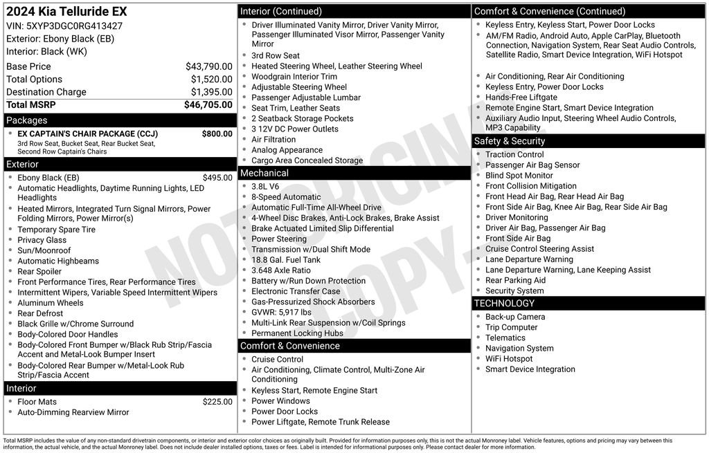 Certified Used 2024 Ebony Black Kia EX image 12