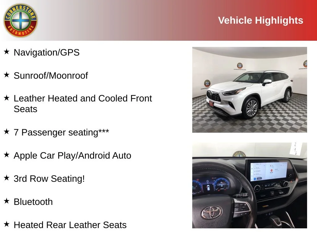 Used 2024 Toyota Highlander Platinum with VIN 5TDKDRBH2RS540724 for sale in Elk River, Minnesota