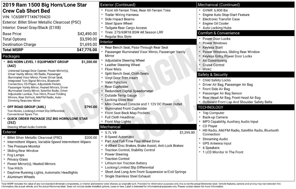Certified Used 2019 Billet Silver Clearcoat Metallic Ram Big Horn/Lone Star image 2