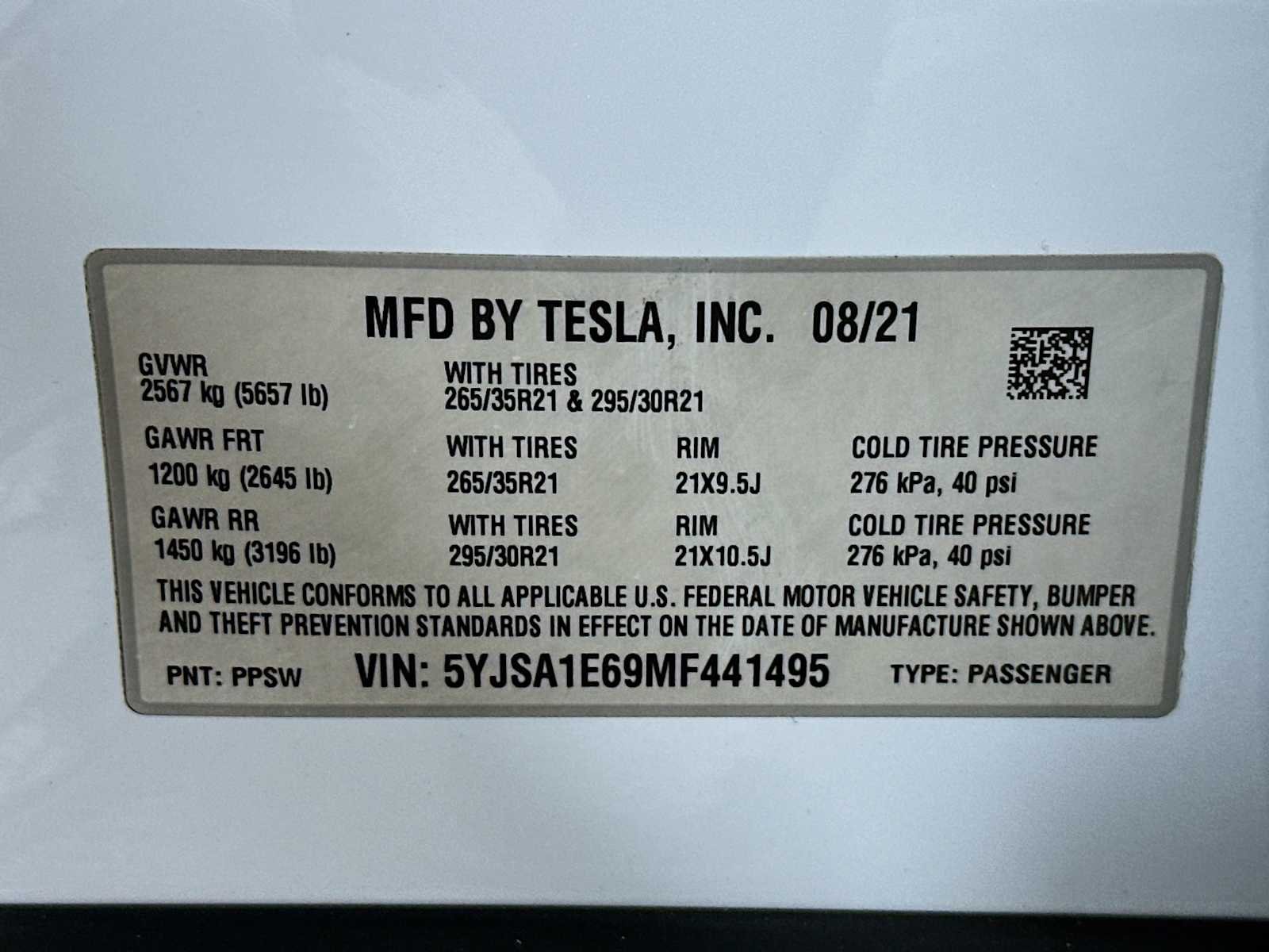 Used 2021 Pearl White Multi-Coat Tesla Plaid image 31