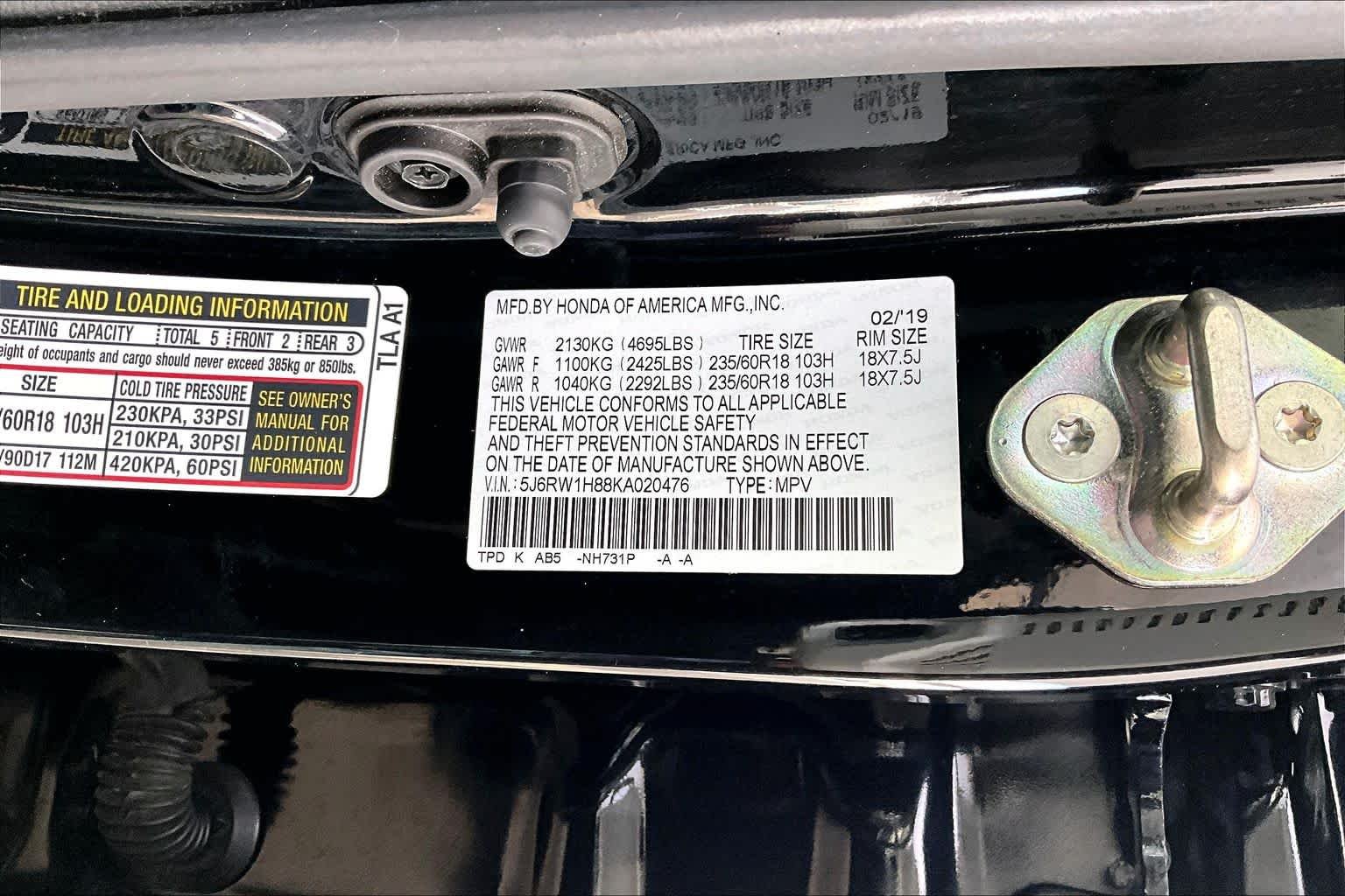 Used 2019 Crystal Black Pearl Honda EX-L image 34