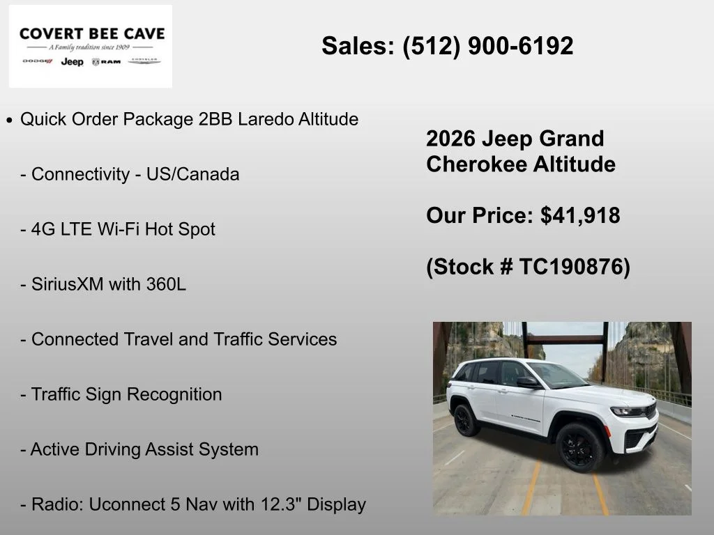 New 2026 Bright White Clear-Coat Exterior Paint Jeep Altitude image 30