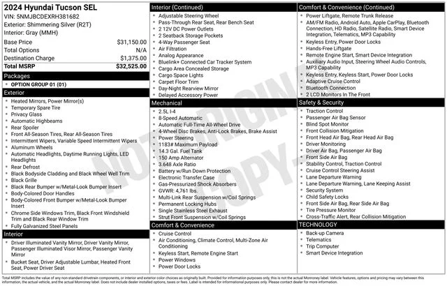 Used 2024 Silver Hyundai SEL image 29