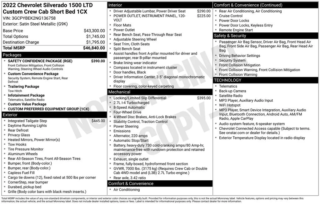 Used 2022 Gray Chevrolet Custom image 2