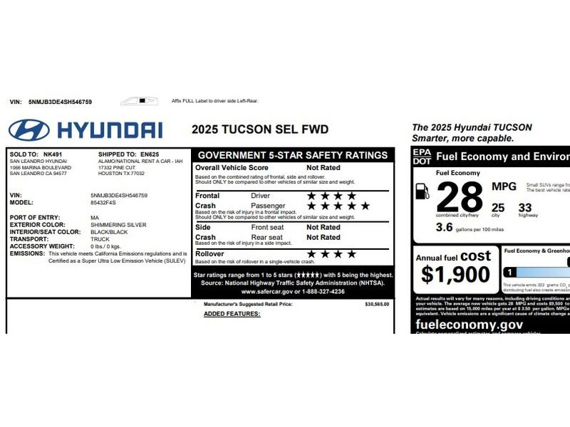 Used 2025 Shimmering Silver Hyundai SEL image 2