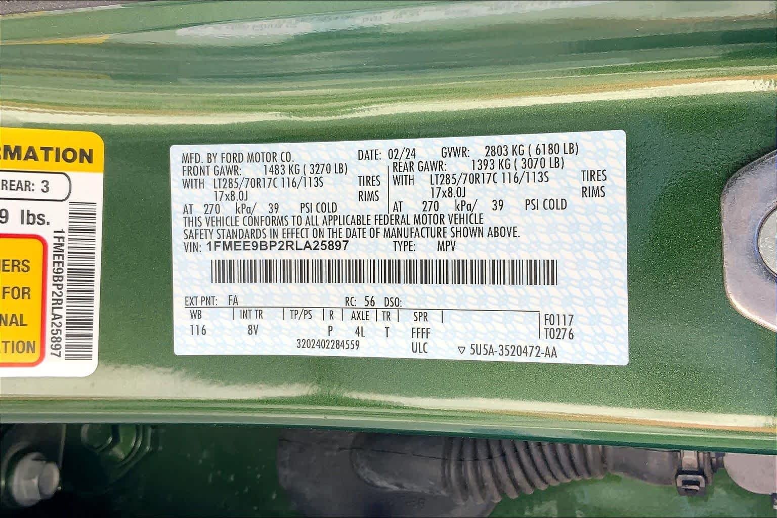 Used 2024 Eruption Green Metallic Ford Badlands image 70