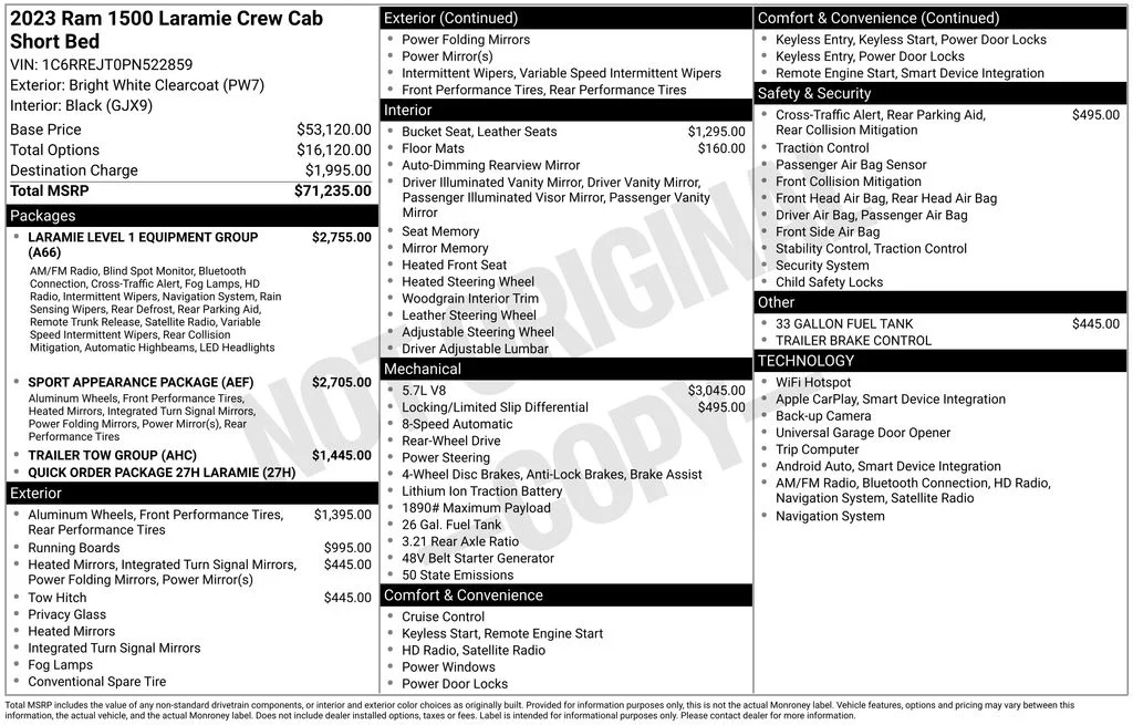 Used 2023 White Ram Laramie image 9