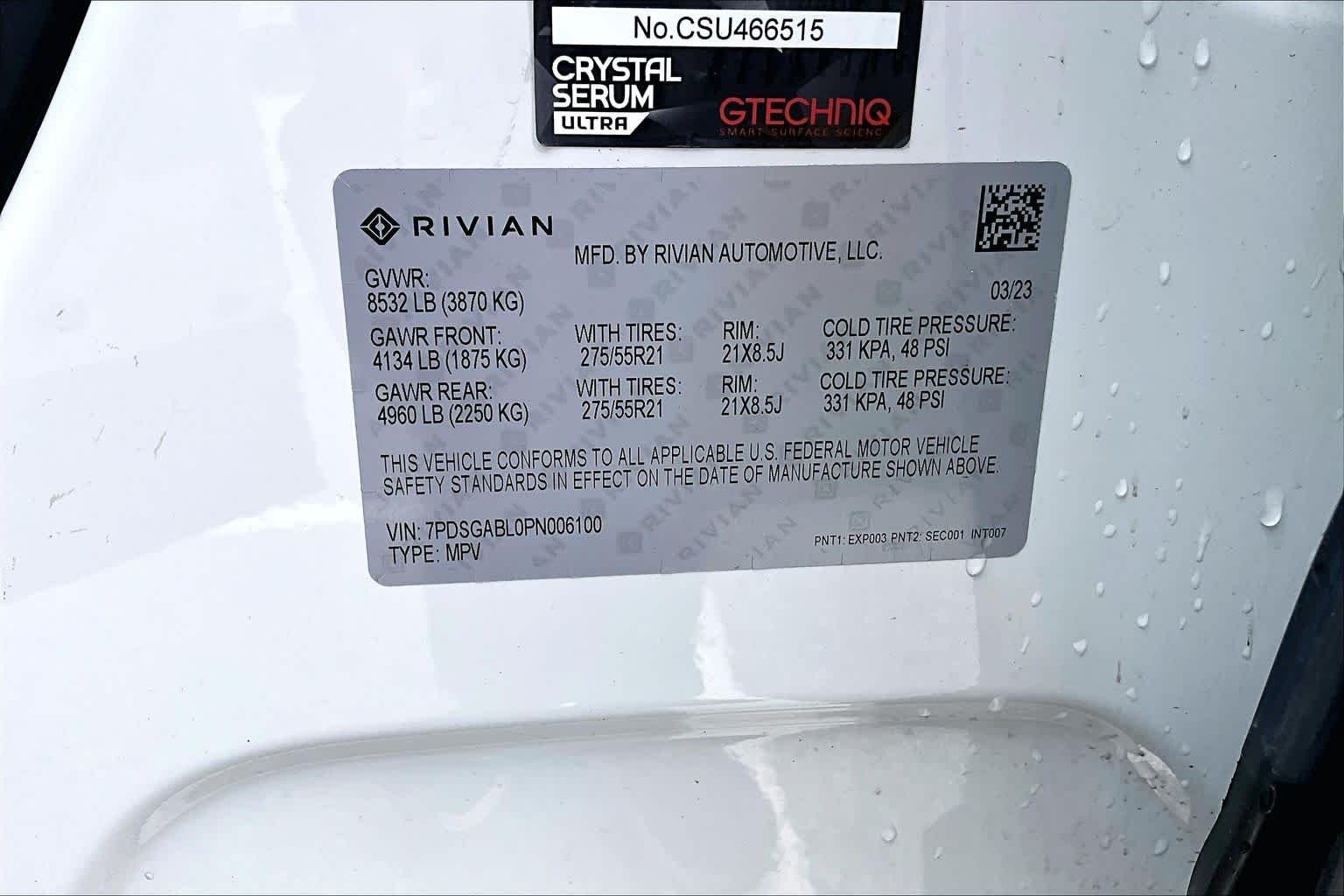 Used 2023 Glacier White Rivian Launch Edition image 39