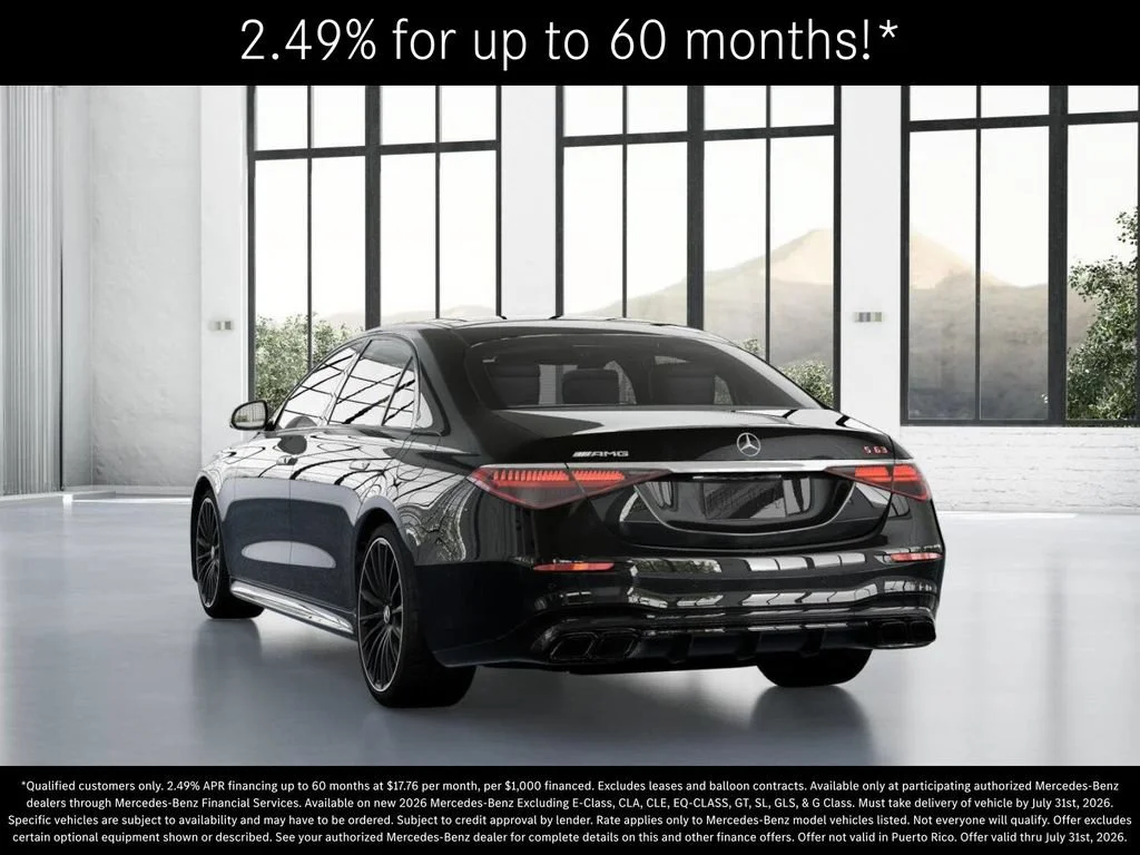 New 2026 Obsidian Black Metallic Mercedes-Benz AMG® S 63 E 4MATIC Sedan image 69