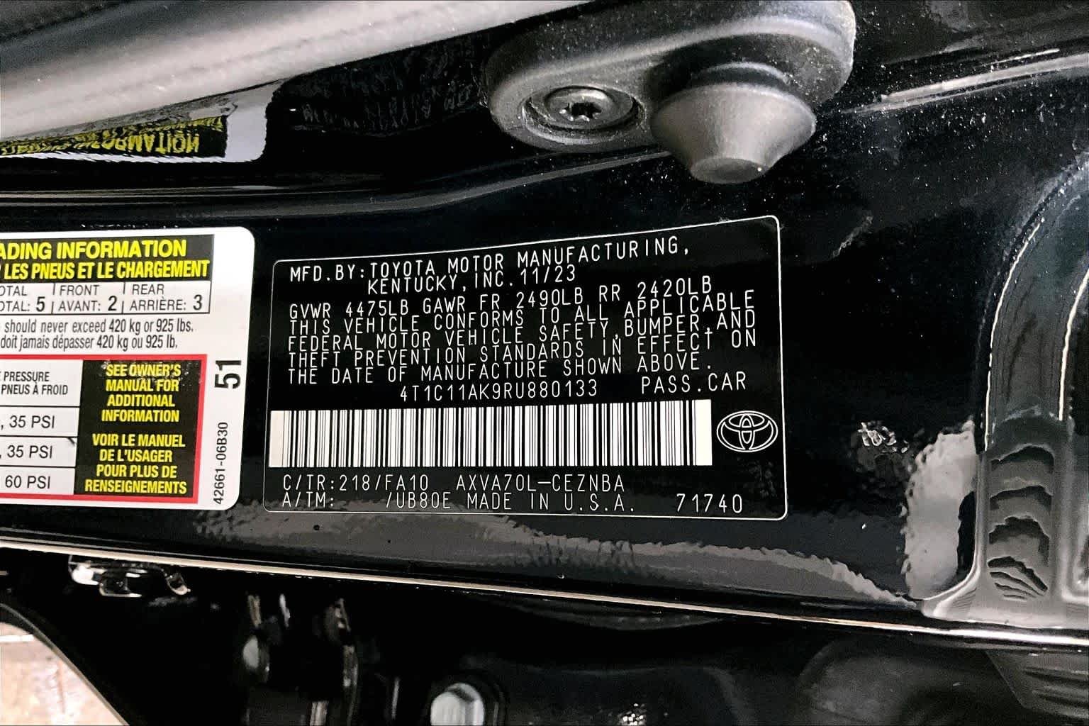 Used 2024 Midnight Black Metallic Toyota LE image 34