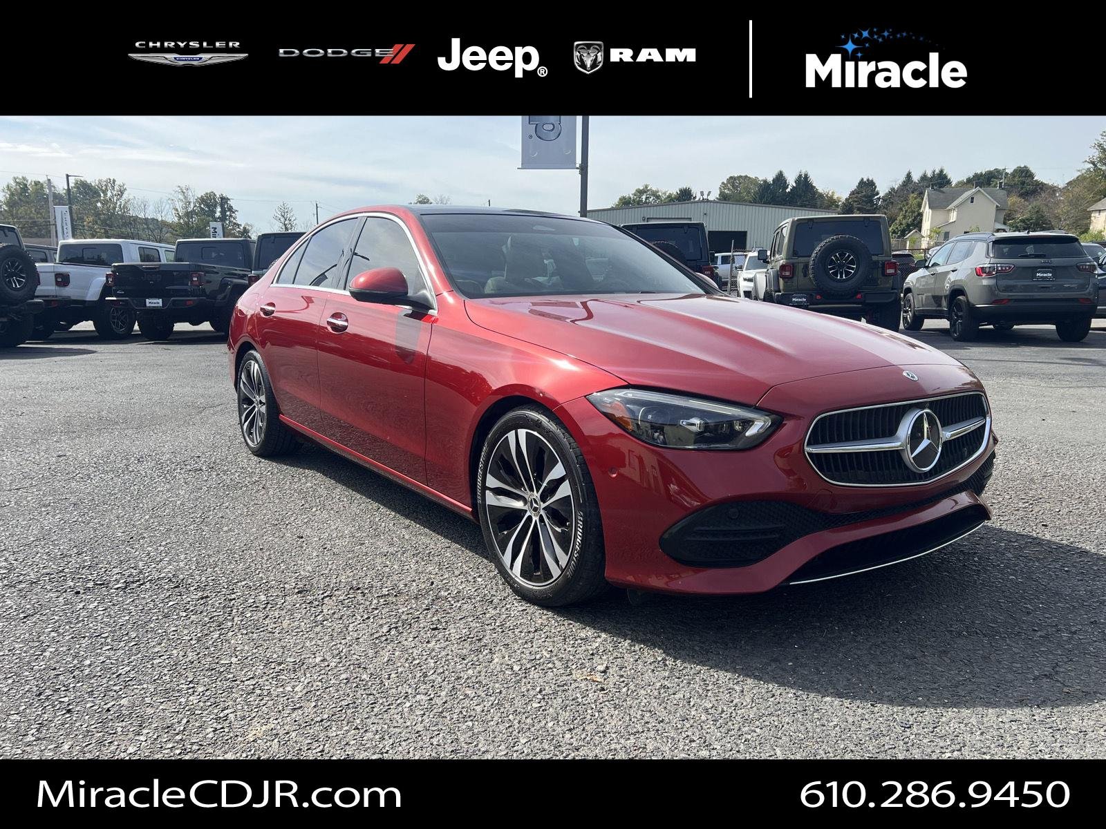 Used 2022 MANUFAKTUR Cardinal Red Metallic Mercedes-Benz C 300 image 1