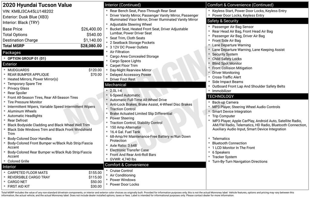 Certified Used 2020 Blue Hyundai Value image 2