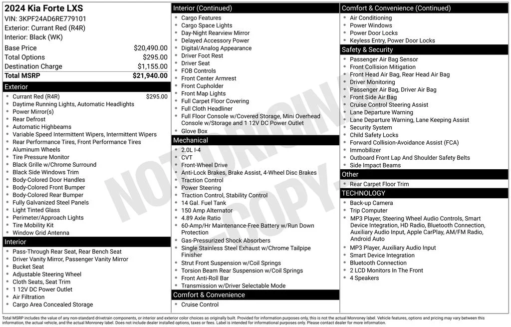Used 2024 Red Kia LXS image 2
