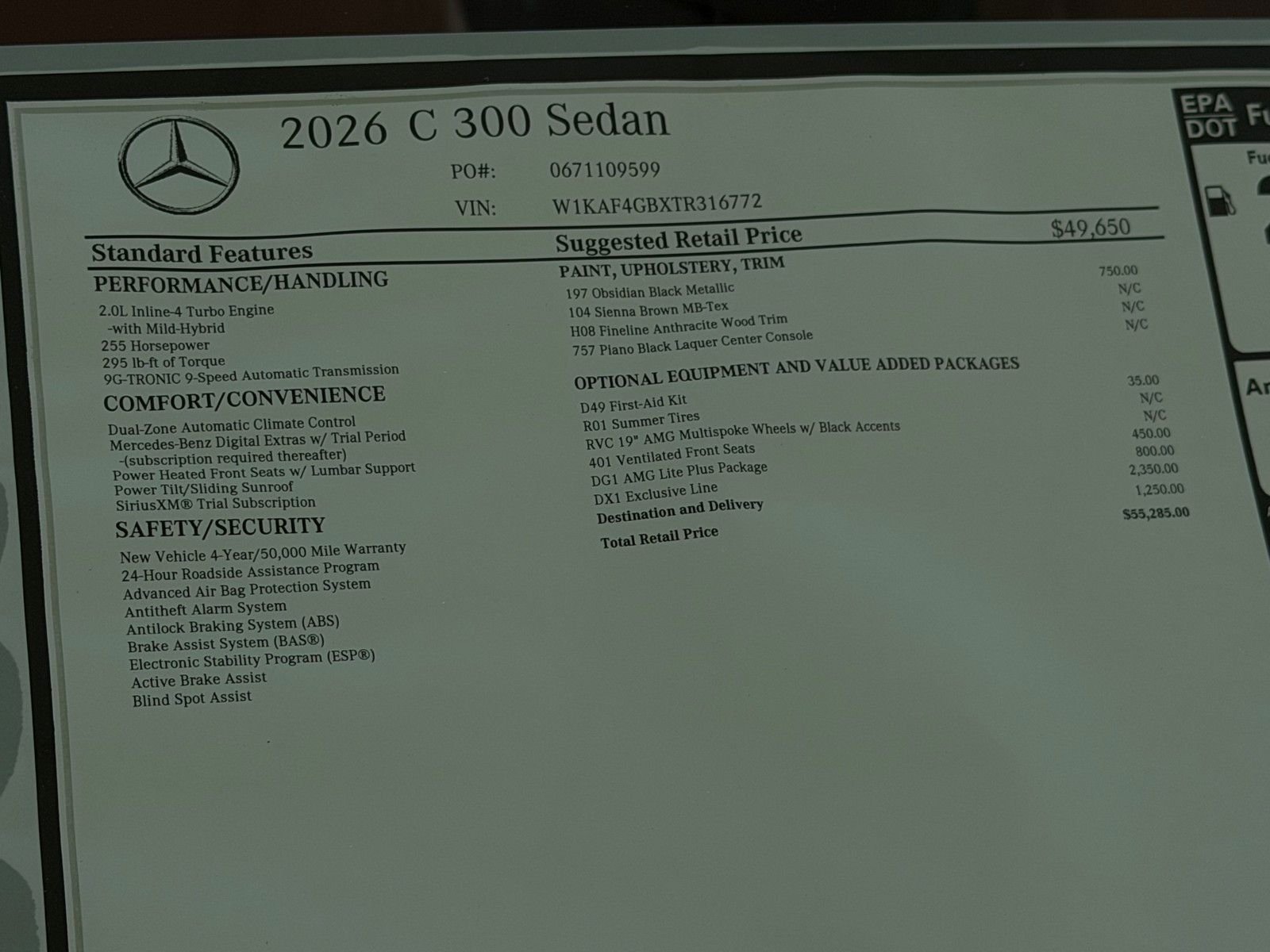 New 2026 Obsidian Black Metallic Mercedes-Benz C 300 image 23