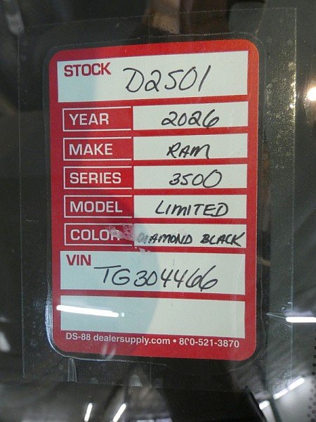 New 2026 Diamond Black Crystal Pearl-Coat Exterior Paint RAM Longhorn Mega Cab 6