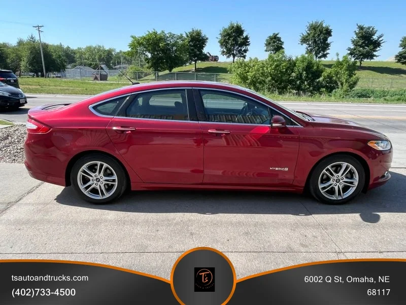 Used 2015 Red Ford Titanium Hybrid Sedan 4D image 8